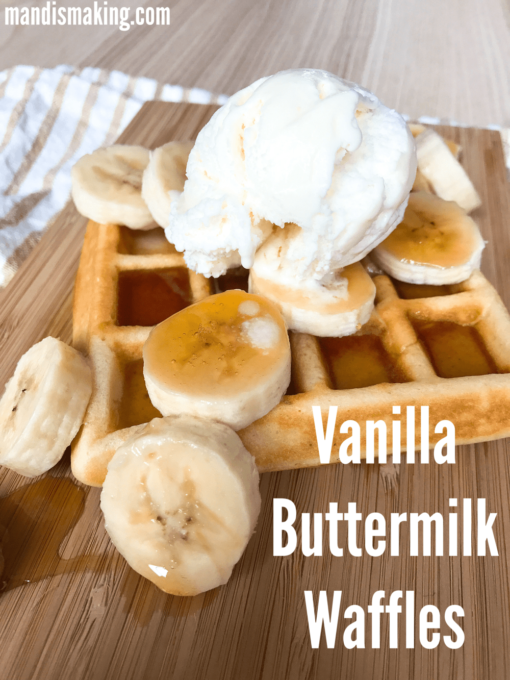 Fluffy waffles with a tangy vanilla bite, perfect for brekkie or dessert!